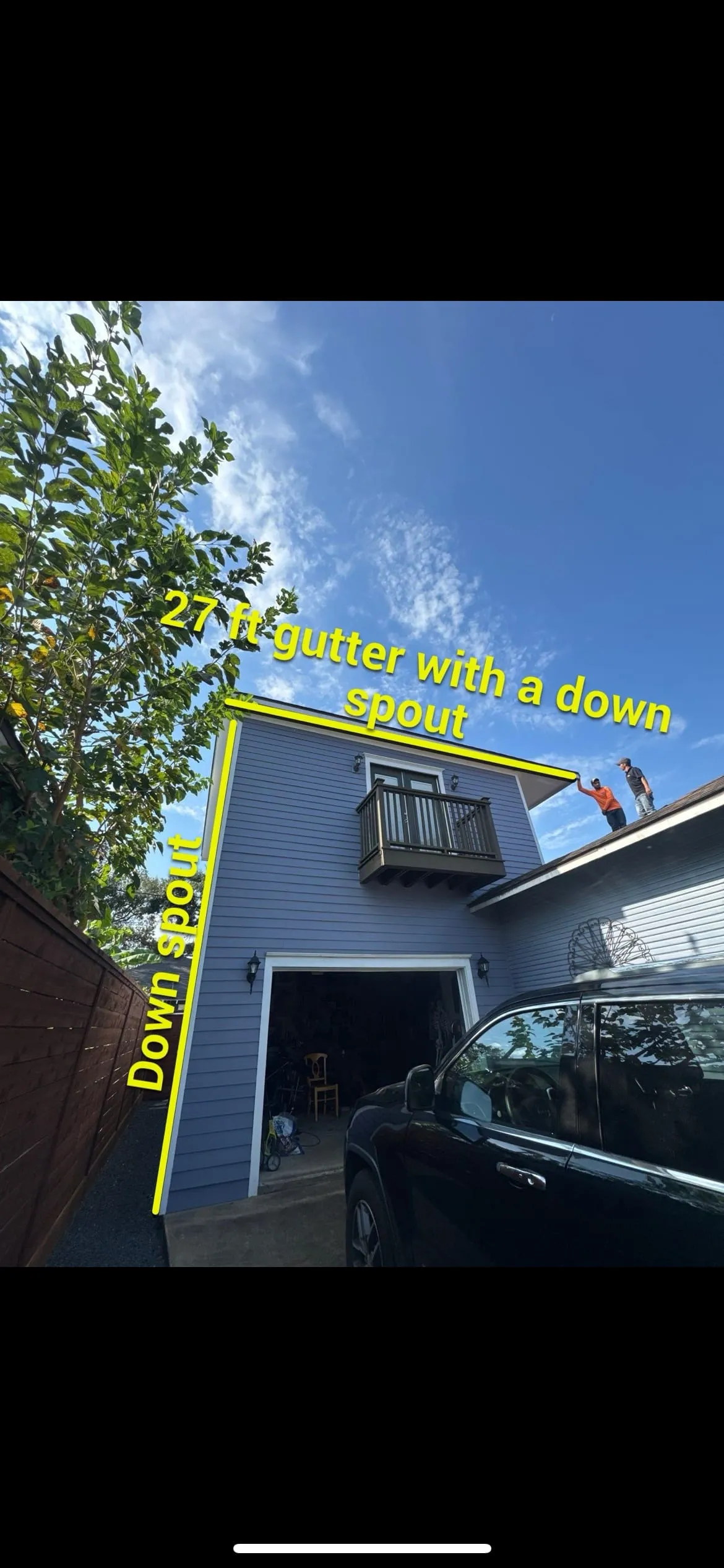 27ft Gutter Run with Downspout — Gutter Installation in Houston, TX by All-Pro Gutter Installation